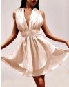Rochie - cod 26586 - șampanie