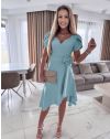 Rochie - cod 250936 - albastru turcoaz