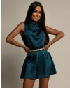 Salopete - cod 37816 - albastru turcoaz