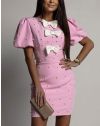 Rochie - cod 25076 - roz pal